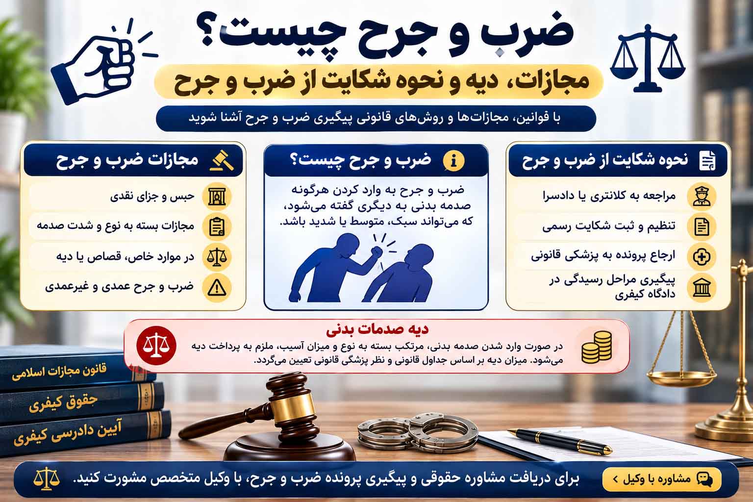ضرب و جرح، مجازات و دیه صدمات بدنی
