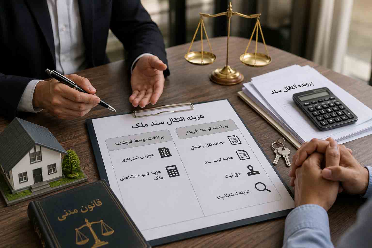 مسئولیت پرداخت هزینه انتقال سند ملک توسط خریدار و فروشنده