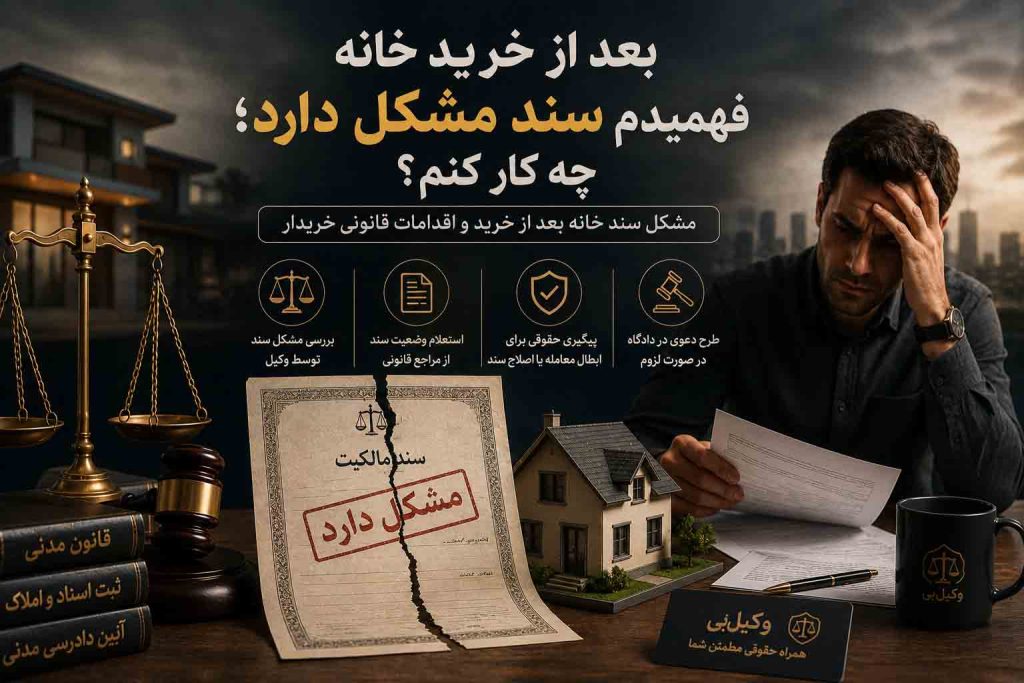 مشکل سند خانه بعد از خرید و اقدامات قانونی خریدار