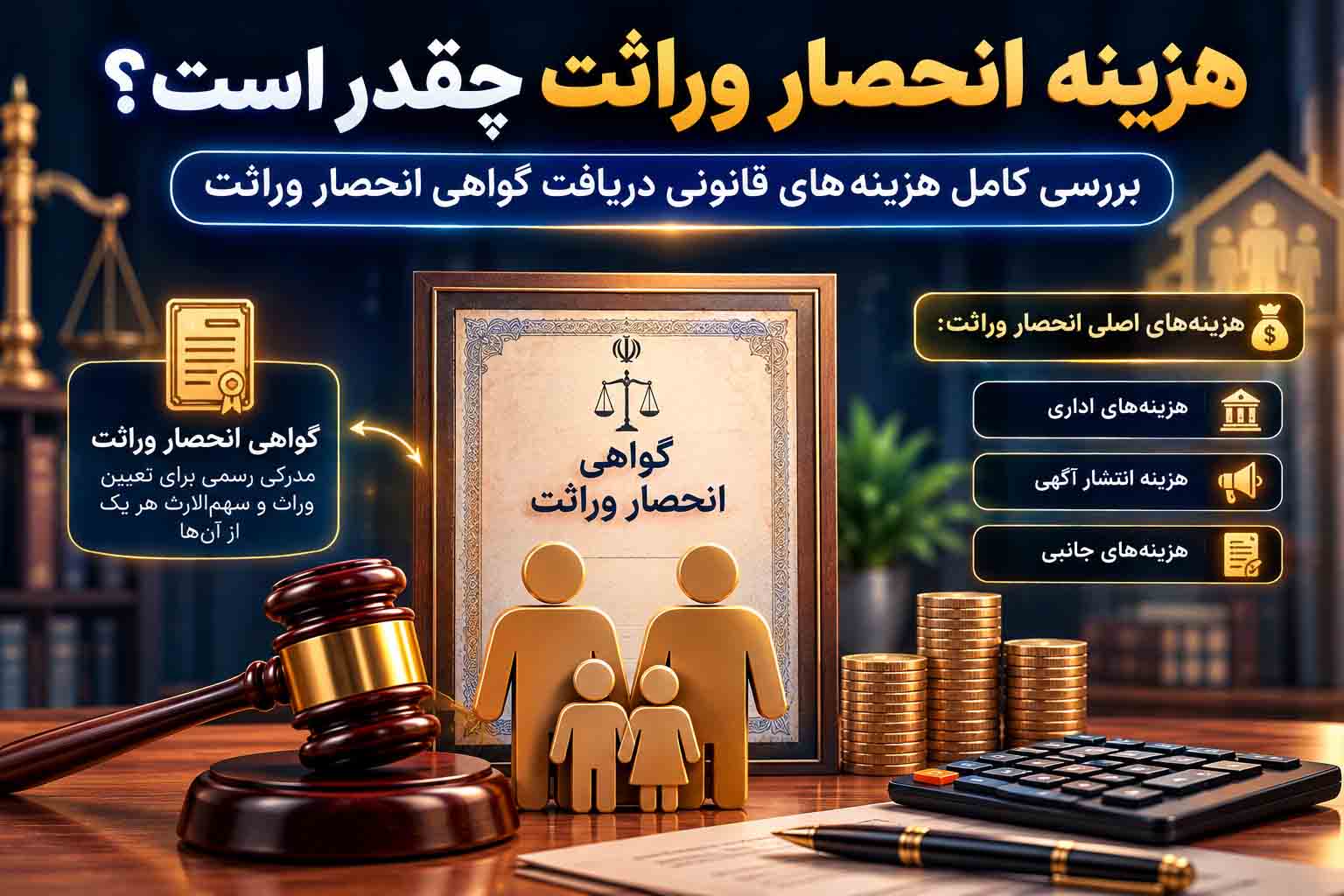 هزینه انحصار وراثت و بررسی هزینه‌های قانونی دریافت گواهی انحصار وراثت