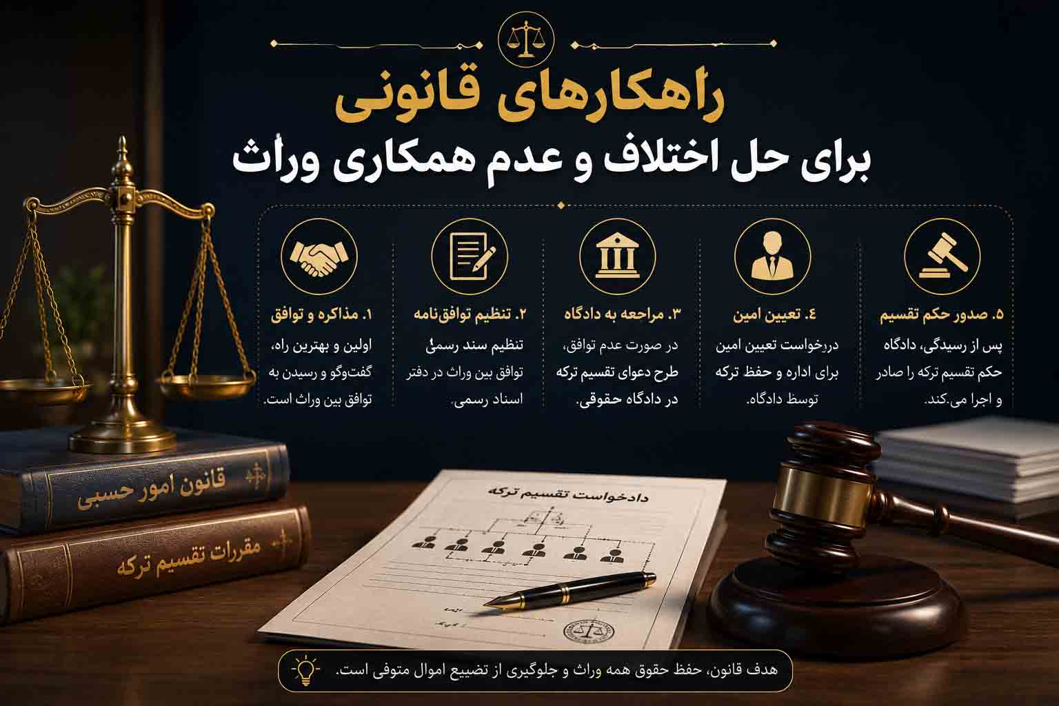راهکارهای قانونی برای حل اختلاف و عدم همکاری وراث