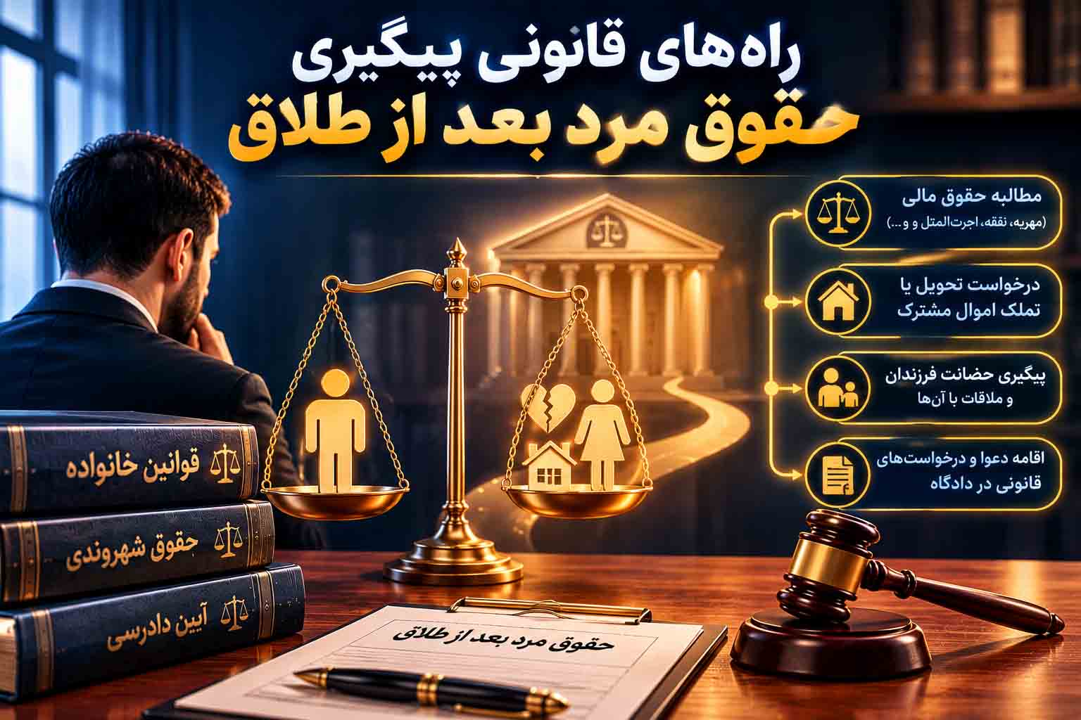 راه‌های قانونی پیگیری حقوق مرد بعد از طلاق