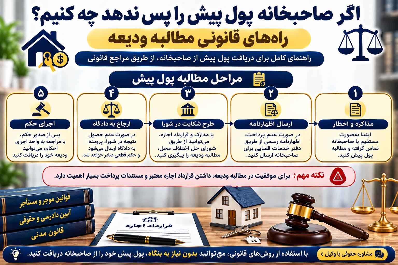 راههای قانونی مطالبه ودیعه از صاحبخانه