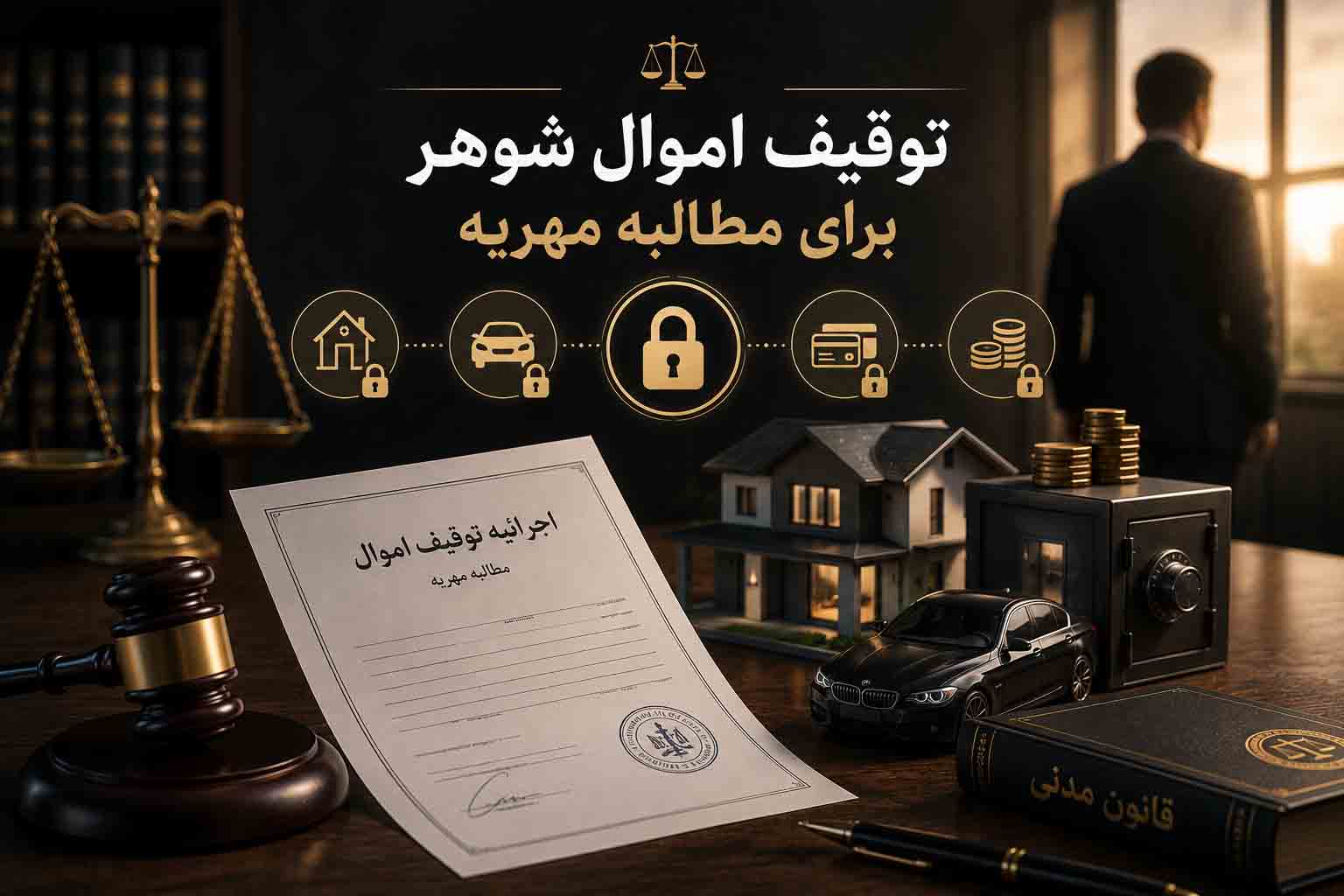 توقیف اموال شوهر برای مطالبه مهریه