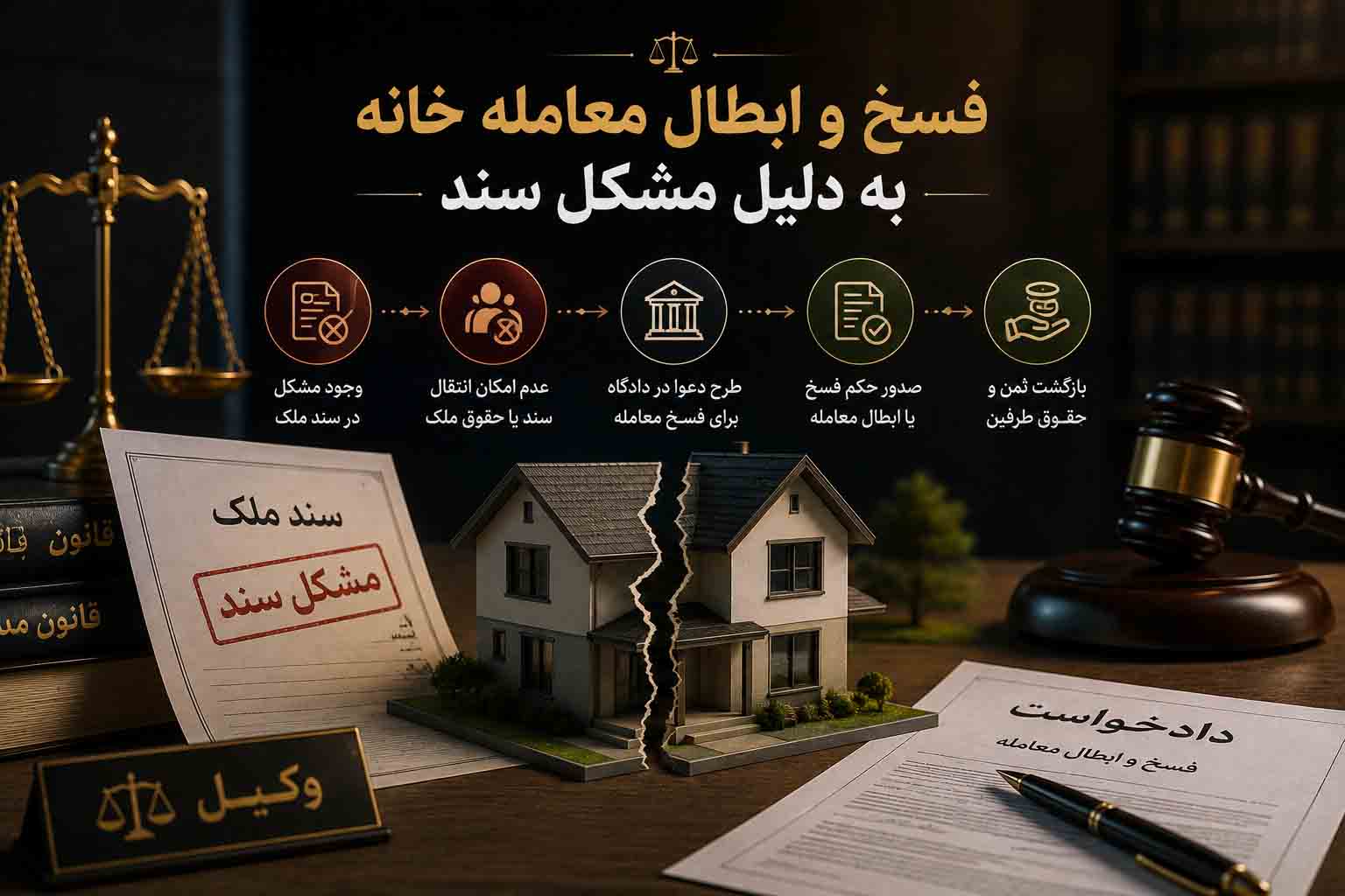 فسخ و ابطال معامله خانه به دلیل مشکل سند
