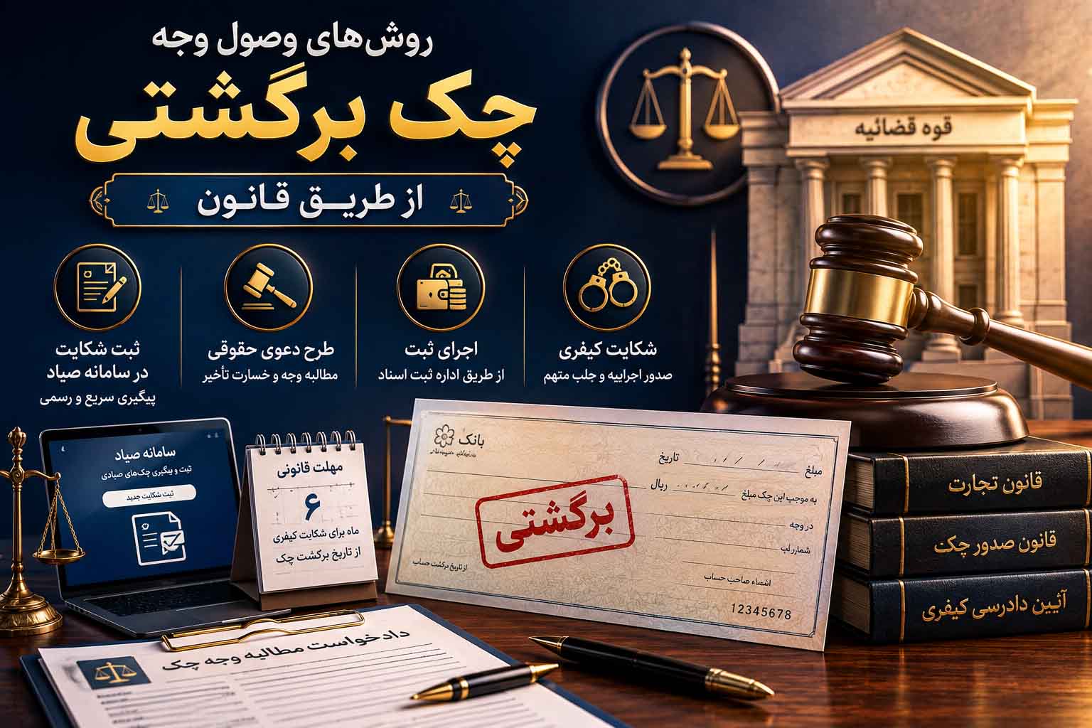 روشهای وصول وجه چک برگشتی از طریق قانون