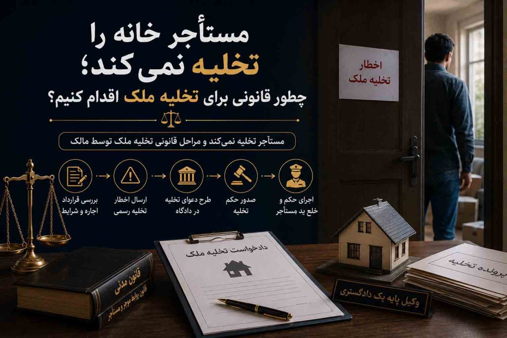 مستأجر تخلیه نمی‌کند و مراحل قانونی تخلیه ملک توسط مالک