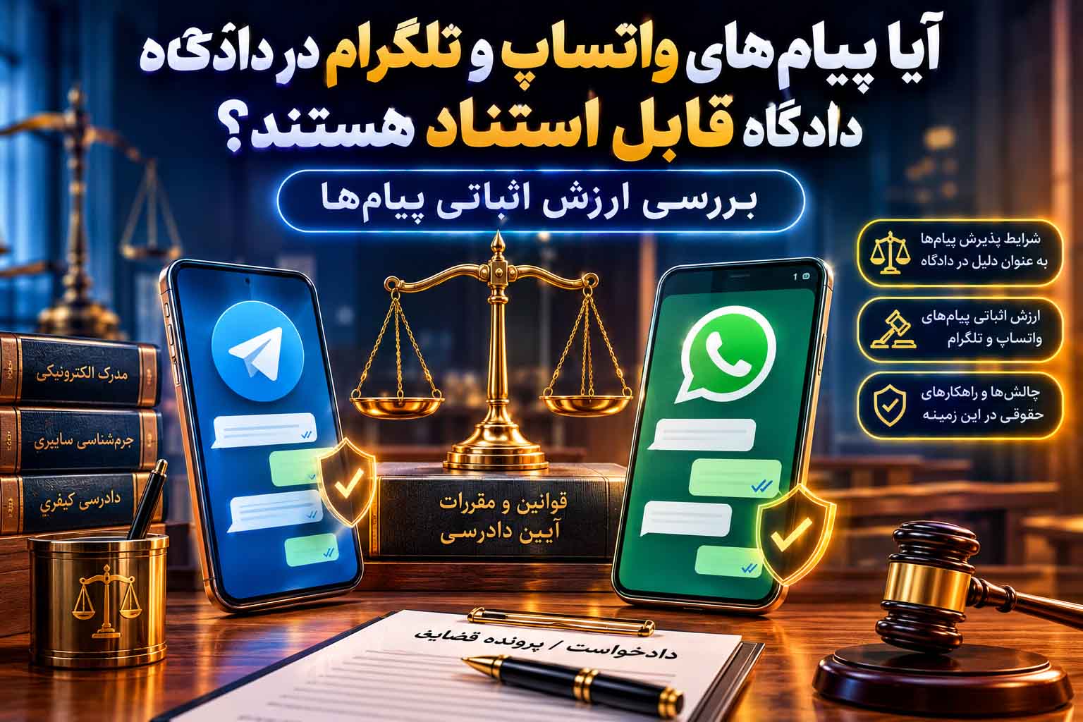 استناد به پیامهای واتساپ و تلگرام در دادگاه