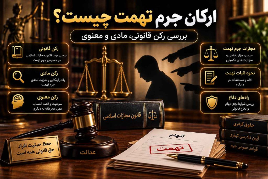 بررسی ارکان قانونی مادی و معنوی جرم تهمت