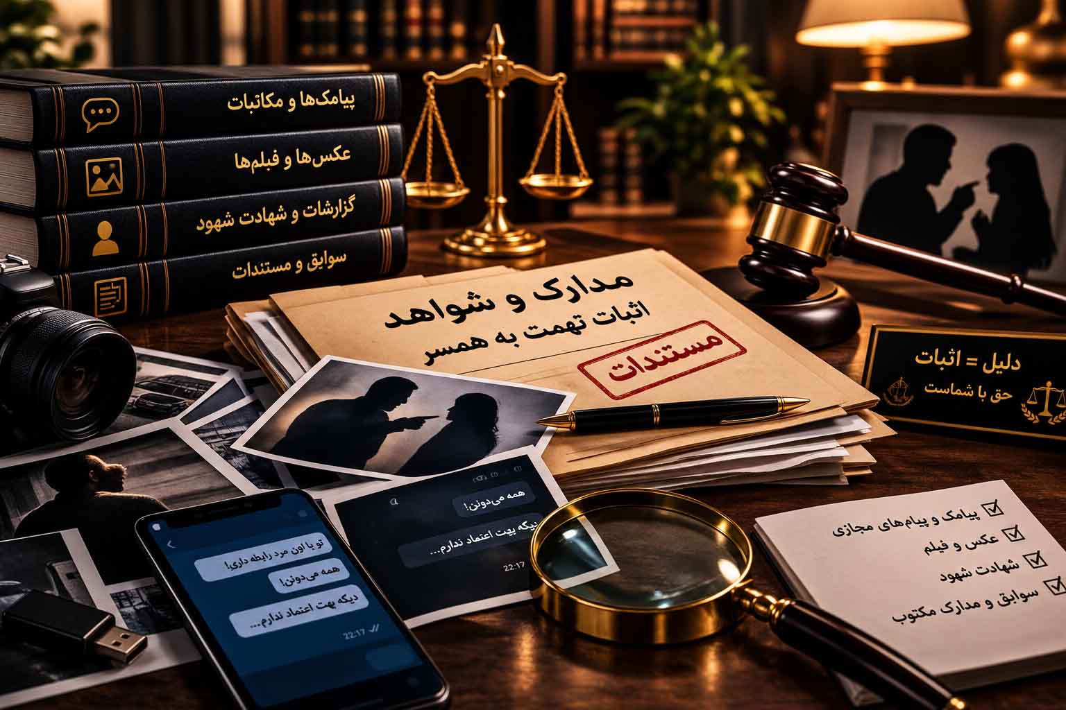 مدارک و شواهد اثبات تهمت به همسر
