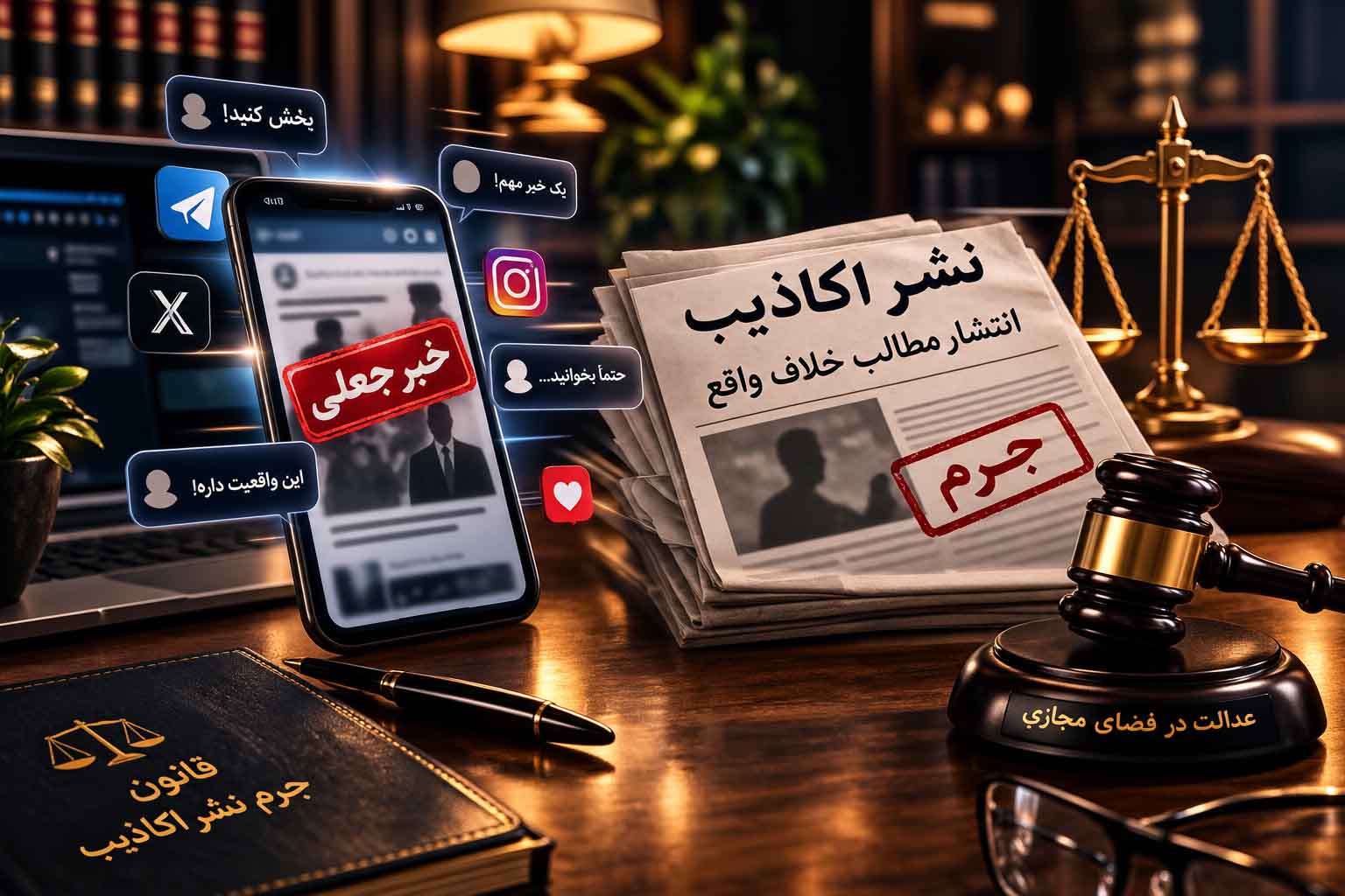 انتشار مطالب خلاف واقع و نشر اکاذیب