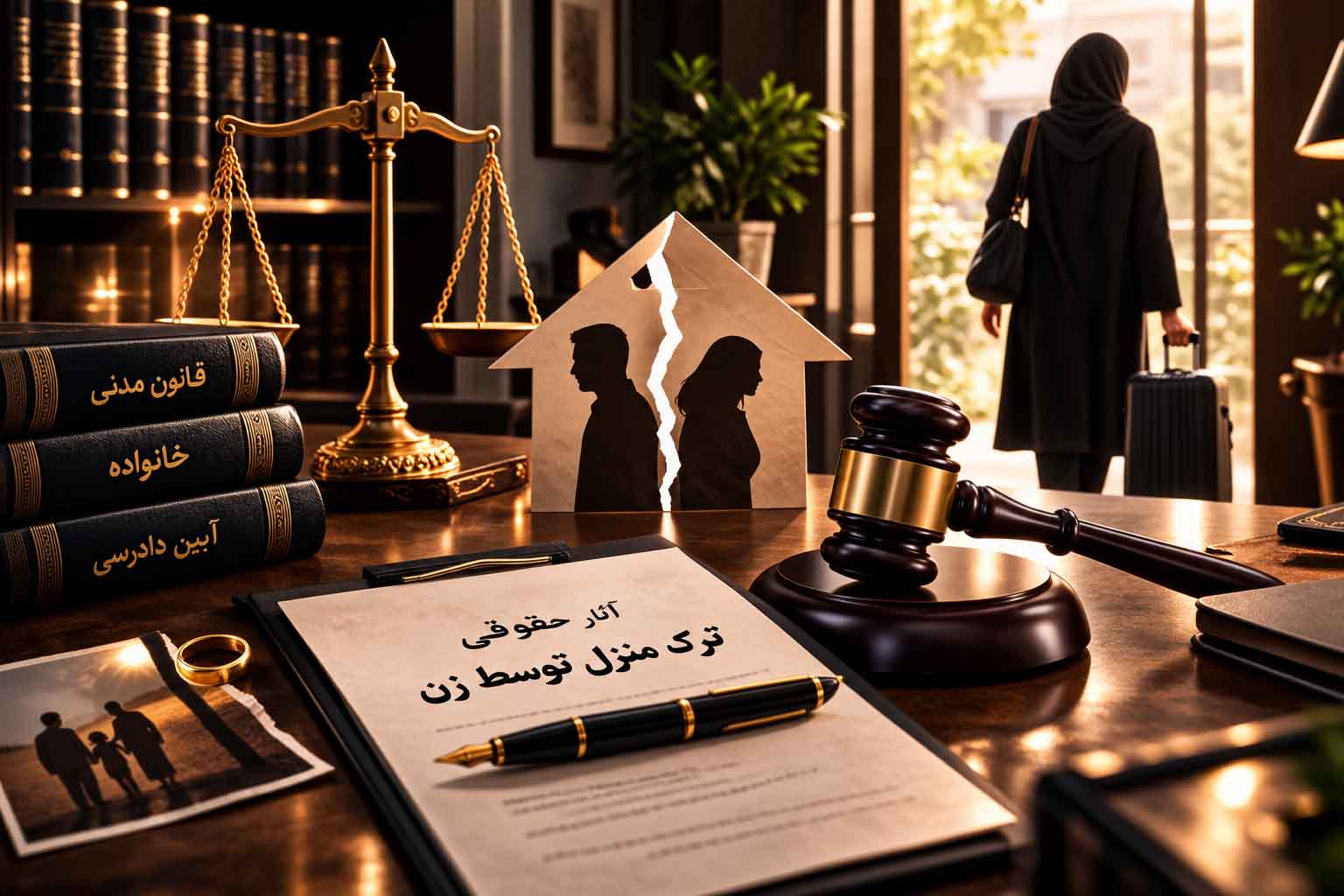 بررسی آثار حقوقی ترک منزل توسط زن