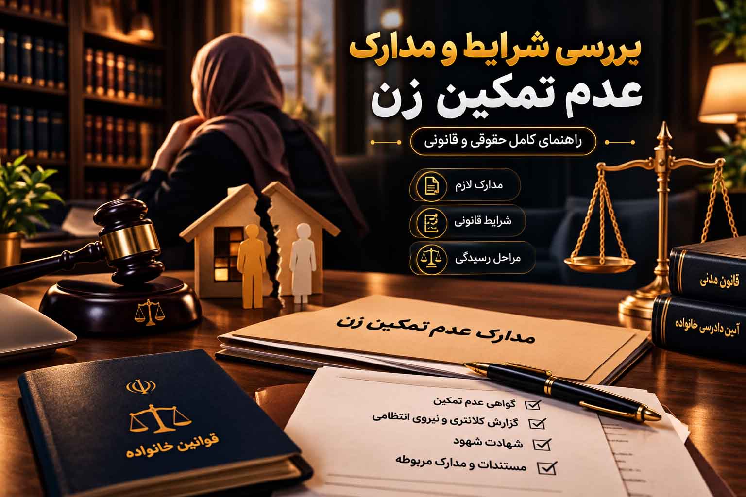 بررسی شرایط و مدارک عدم تمکین زن