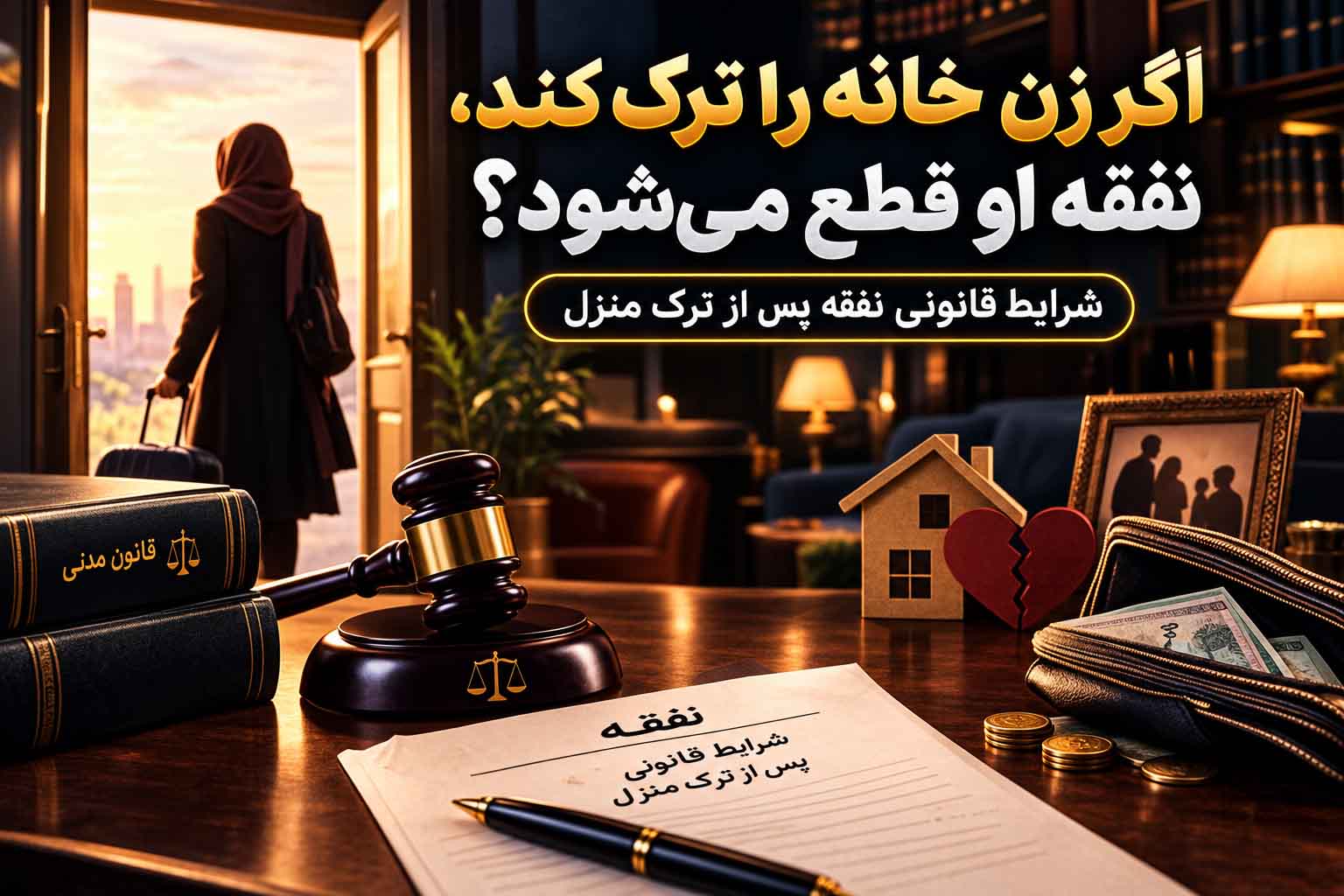 نفقه زن در صورت ترک منزل و شرایط قانونی آن
